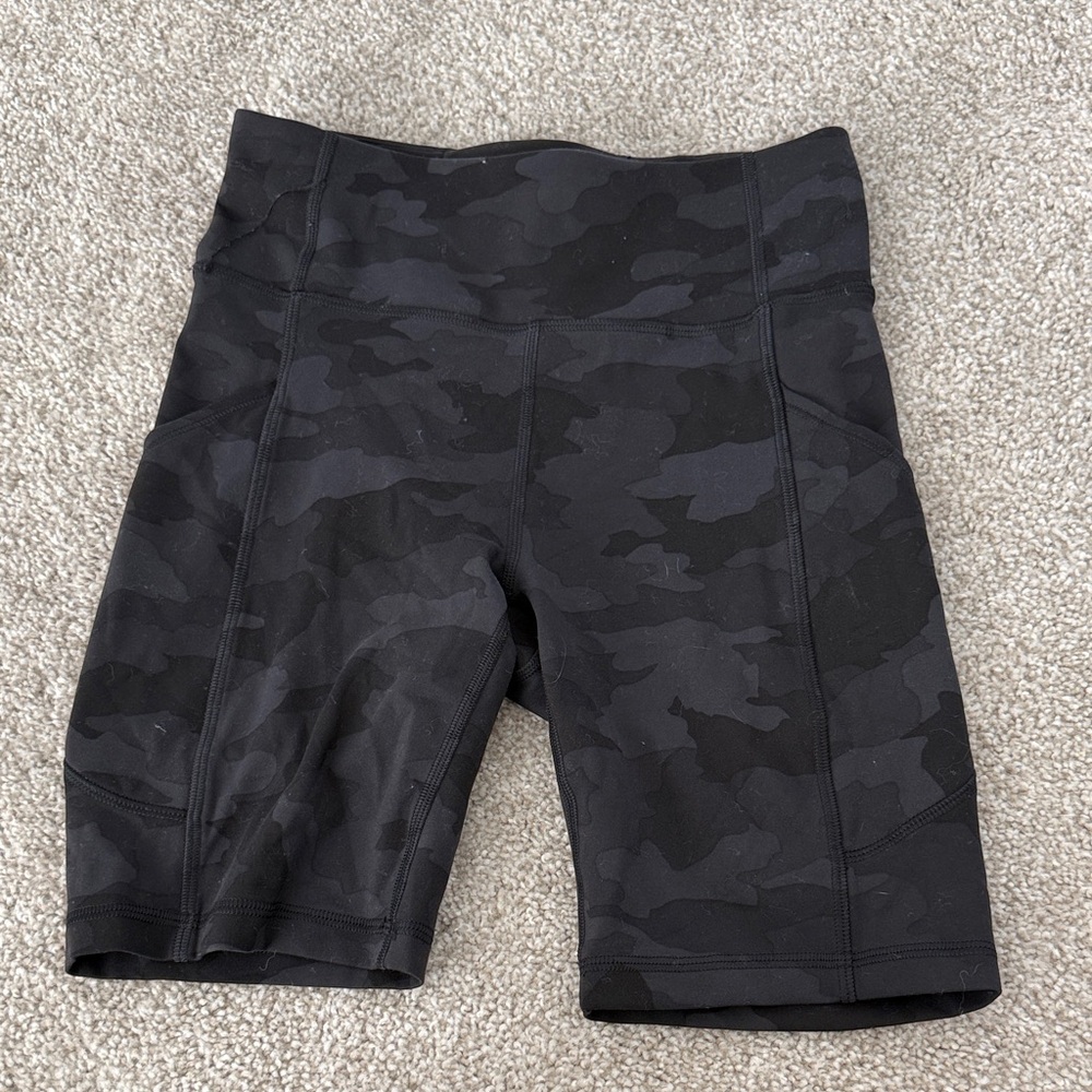lululemon athletica Black Camo Bike Shorts